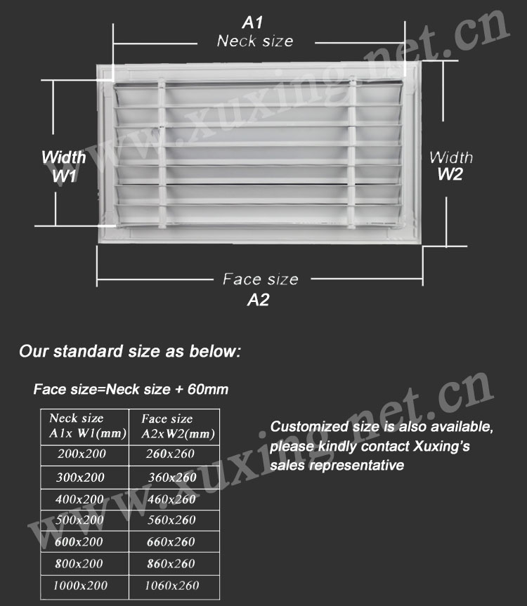 Air Conditioning One Way Air Vent Covers Metal Louvers And Vents Buy