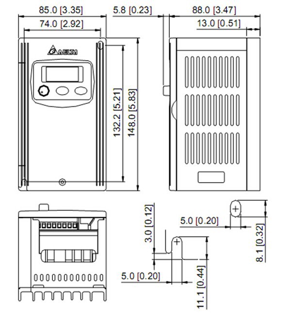 VFD002S21A Dimensions