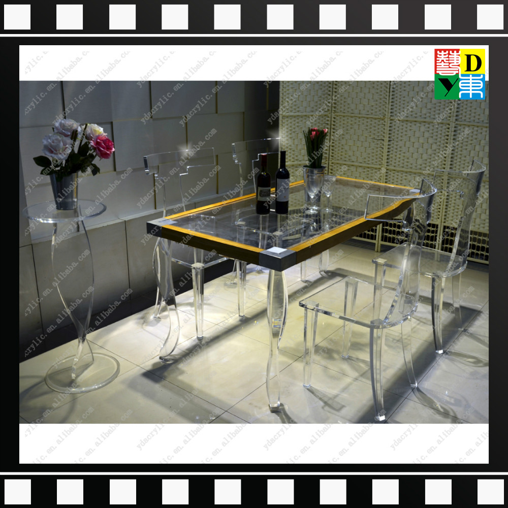 Plexi luxe ontwerp acryl eettafel set elegante acryl woonkamer ...