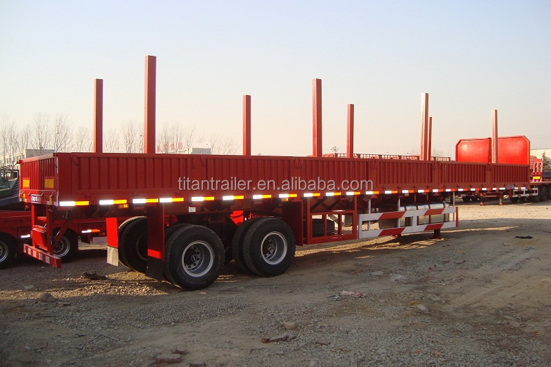 new price drop side truck trailer 40 tons for container , cargo transportation