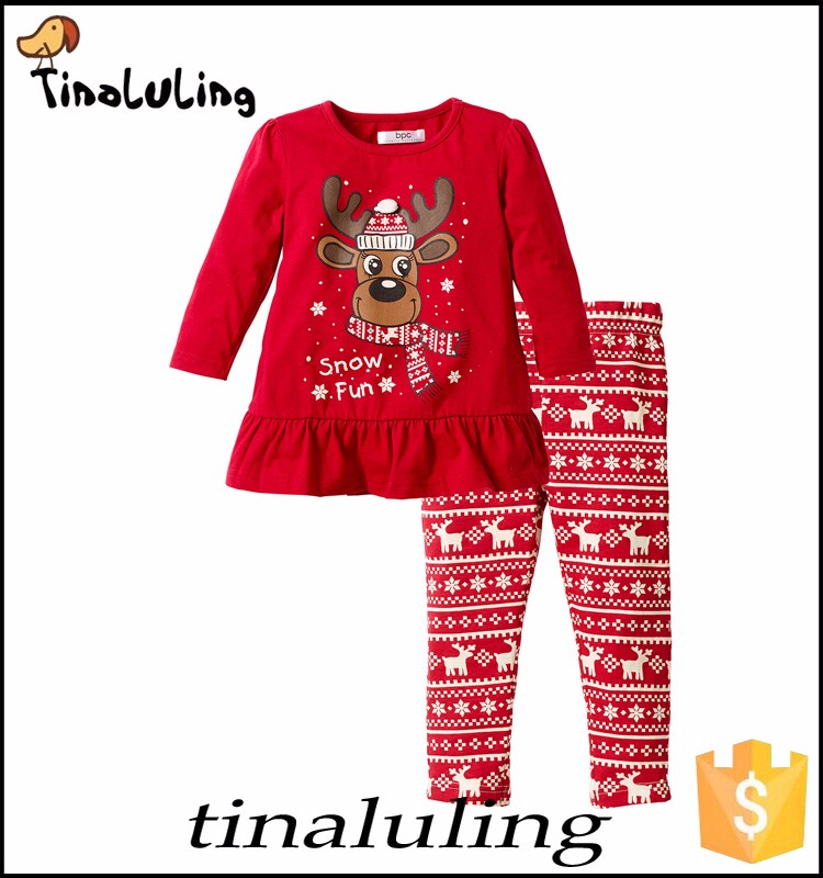 子供クリスマスパジャマ子供冬服セットにストライプパジャマ女の子3dレースクリスマスネグリジェ仕入れ・メーカー・工場