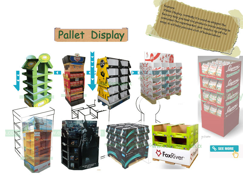 Cardboard Pallet Display for Chewing Gum Display Rack
