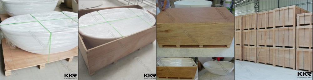 楕円形の石kkr-b034樹脂の独立したバスタブ中国から問屋・仕入れ・卸・卸売り