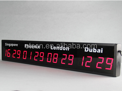 最高の販売led世界の時間の壁時計デジタルマルチゾーン世界時計問屋・仕入れ・卸・卸売り