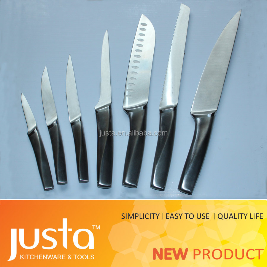 7-pcs unique handle design stainless steel kitchen knife