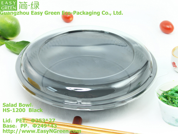 使い捨てマイクロ波ppプラスチック食品プレート黒hs-1200透明ふた付き仕入れ・メーカー・工場