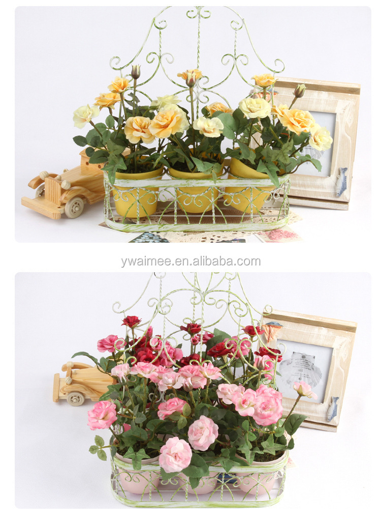 植物3/setヨーロッパホーム装飾の人工的なバラの花盆栽( am- jt09)仕入れ・メーカー・工場
