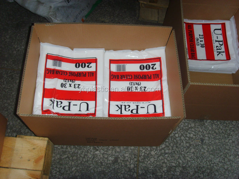 HDPE/LDPE clear flat bags used package fruits,breads ,sugar , other foods