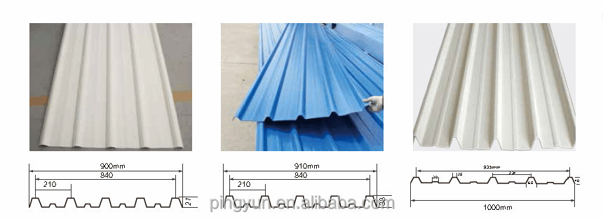 異なるタイプのプラスチック製の屋根の設置/プラスチック屋根瓦タイル/pvc屋根シート問屋・仕入れ・卸・卸売り