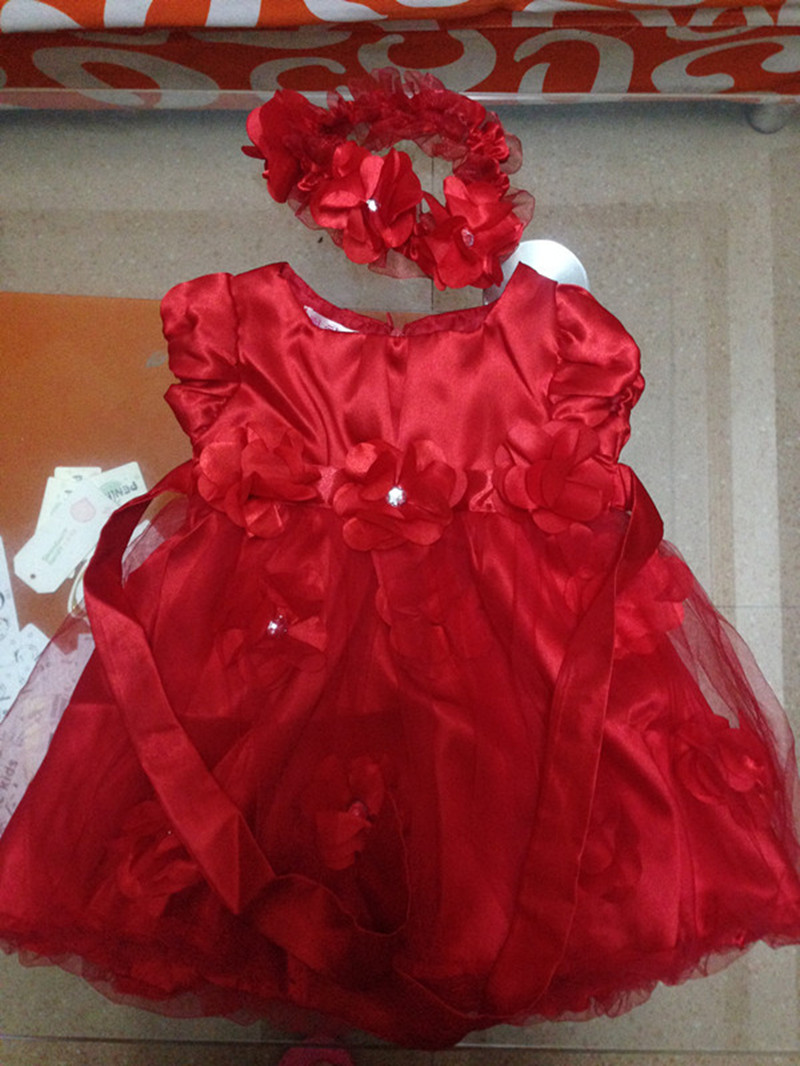 赤いバラの花の女の赤ちゃんのプリンセスドレスcy-mgq花の女子ドレス結婚式のための仕入れ・メーカー・工場