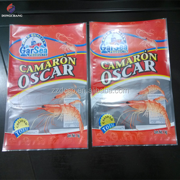Custom printing plastic frozen mixed seafood bag for seafood packaging