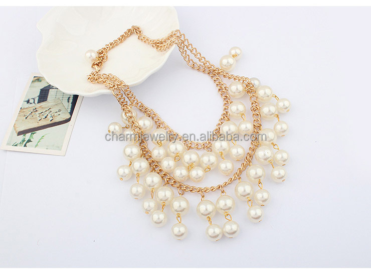 ファッションの高級ジュエリー2014年貴族のために女性金メッキsn052真珠のネックレス問屋・仕入れ・卸・卸売り