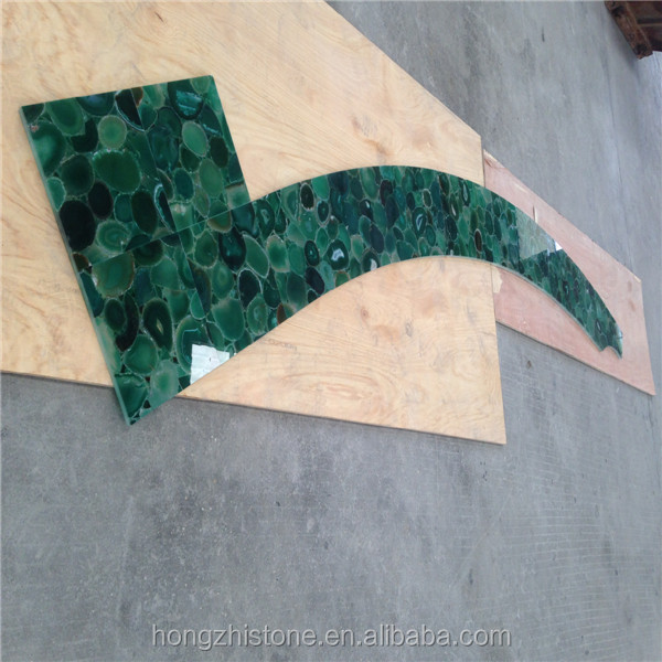 卸売天然石の洪志価格の装飾的な緑瑪瑙石スラブタイルのカウンタートップ問屋・仕入れ・卸・卸売り