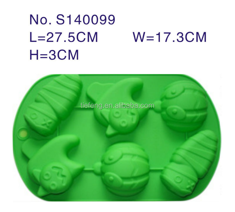 new design 6 cavity easter egg shaped silicone cake molds chocolate molds