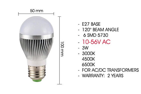低ボルトe27電球5ワット400lm ac24v ac36v AC48V AC56V仕入れ・メーカー・工場