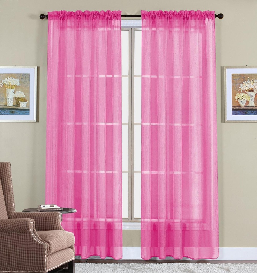 Beautiful Sheer Window Elegance Curtains Drape Panels Treatment 60