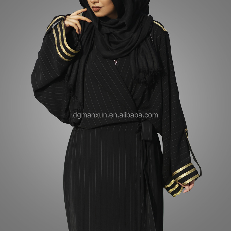 Gold Trimming Kimono Sleeves Strap Pattern Modern Kimono Maxi Hijab Kaftan Islamic Open Ab.jpg