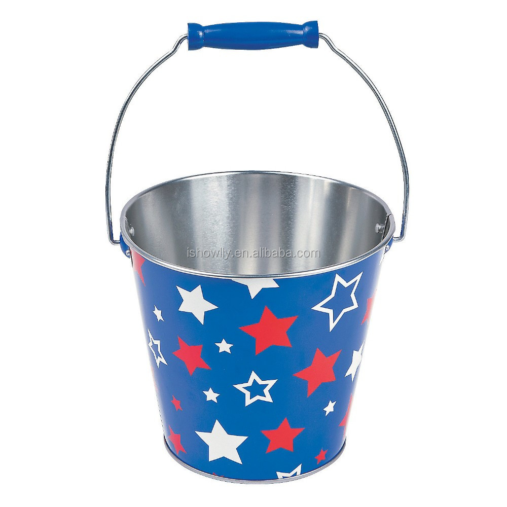 230 Ml. Oem New Hot Sale Wholesale Simple Decorative Metal Tinplate Bright Beach Pails With