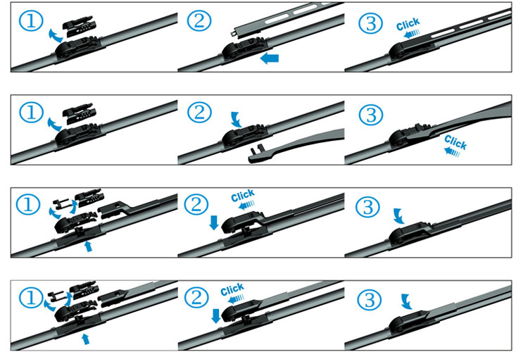 Wiper Blades Flat Wiper Blades Multi-clip adapter ...