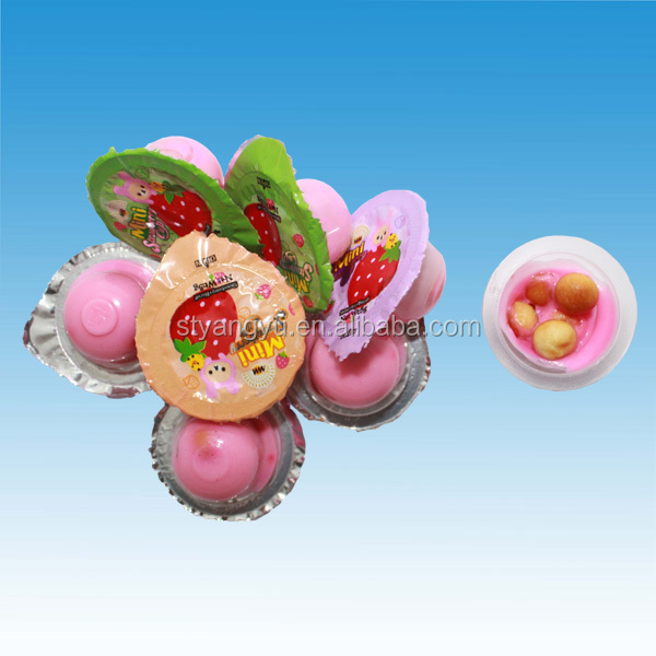 strawberry chocolate with biscuit cup in car