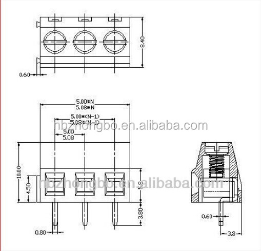 パワースクリュー端子台_zb127v- 5.0ミリメートル仕入れ・メーカー・工場