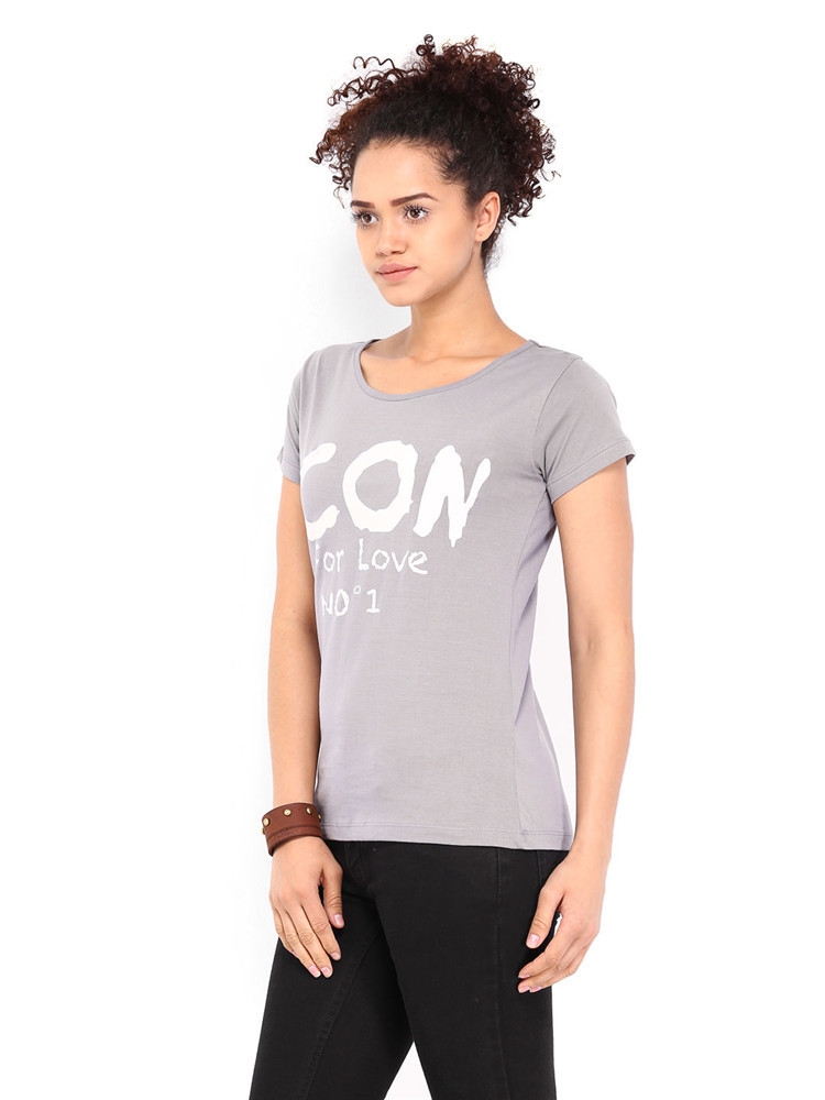 フィットネスグレーのプリントのtシャツ卸売女性オーガニックティーシャツデザイン仕入れ・メーカー・工場