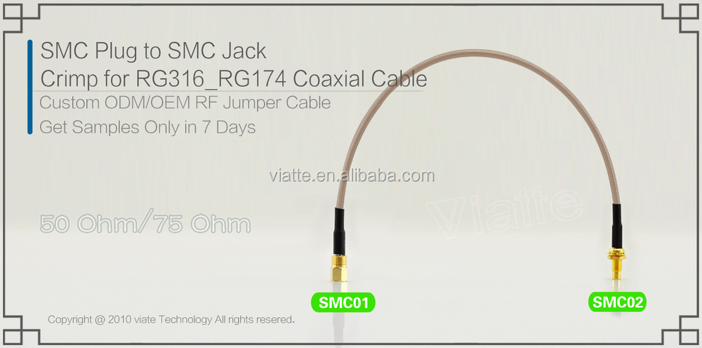 Smcプラグ/malesmcにjack/rg316_rg174メス圧着用同軸ケーブルのコネクター仕入れ・メーカー・工場