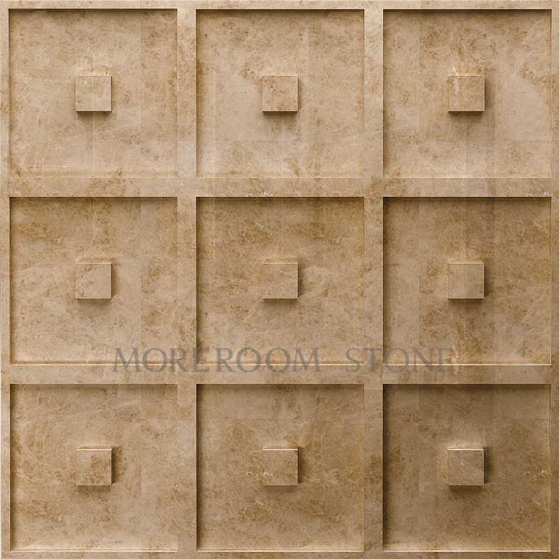 ML-A009 Moreroom Stone Chinese Factory Beige Marble Turkish Marble Wall Panel Polished Wall Stone Wall Art Panel Faux Marble Wall Panels CNC Wall  Tiles 3D Marble Panels Decorative Stone 01.jpg