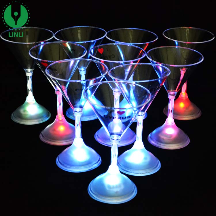 Fashionable Popular Plastic Novelty Customized Led Cocktail Martini