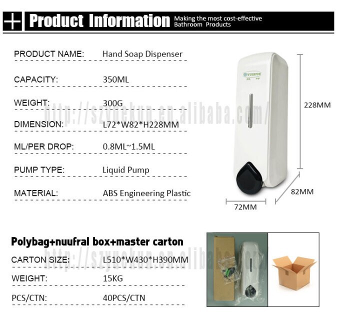 の工場熱い販売高品質の安い手の液体石鹸ディスペンサー壁掛けタイプyk1081仕入れ・メーカー・工場