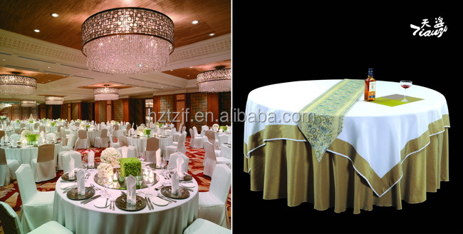 豊富な色のテーブルクロス高品質の豪華な宴会場のテーブルクロス問屋・仕入れ・卸・卸売り