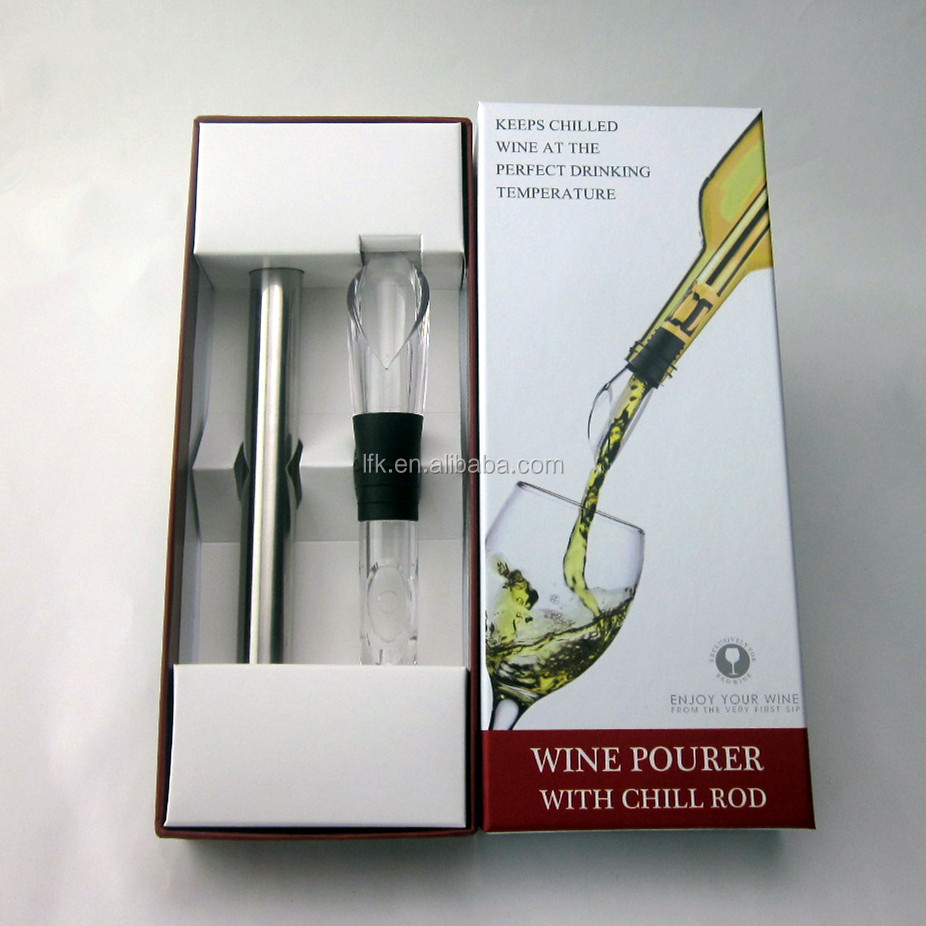 2014年付きワインの注ぎ口ステンレス鋼チルロッド、 ワインチラー用スティックlfk-cr01赤と白のワイン問屋・仕入れ・卸・卸売り