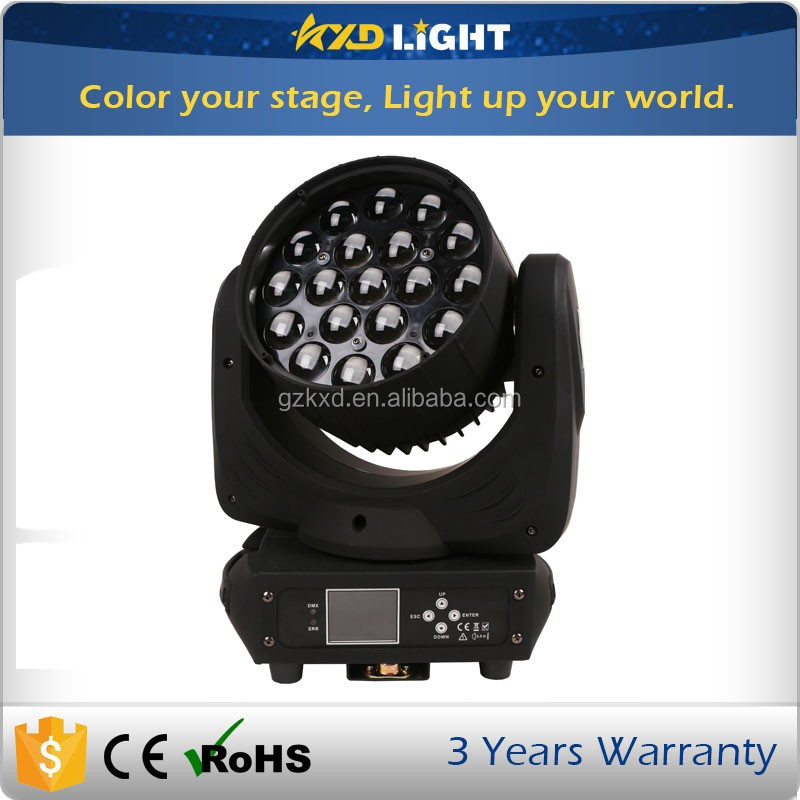 Moving head beam light with lcd display,single control 19x12w led moving head stage light 