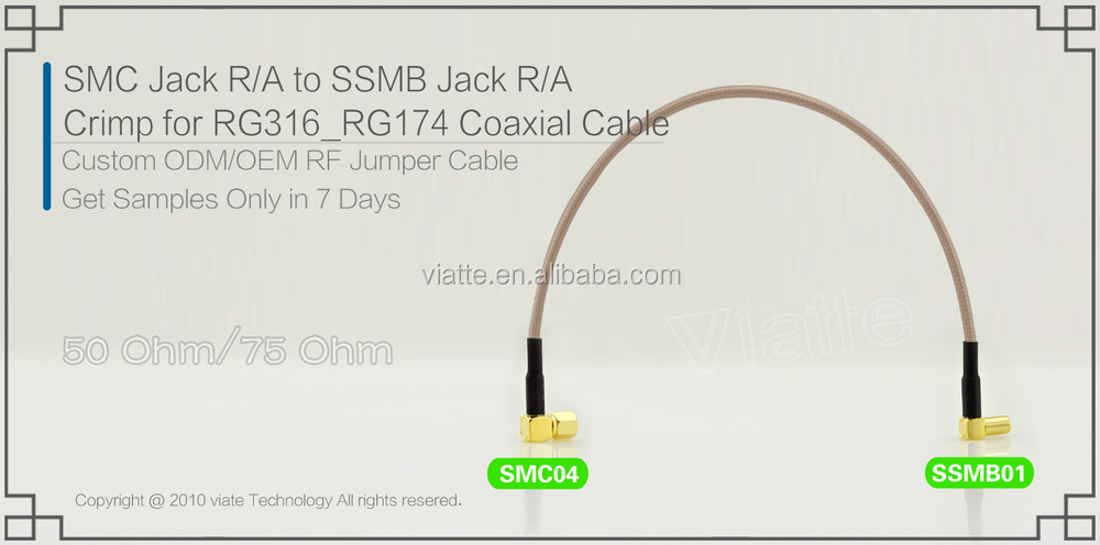 Smcプラグ/maler/aへssmbjack/メスr/に圧着力をrg316_rg174用同軸ケーブルのコネクター仕入れ・メーカー・工場