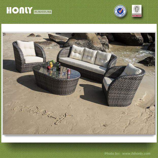 Wholesale rattan garden sofa aluminium frame wicker garden sofa set