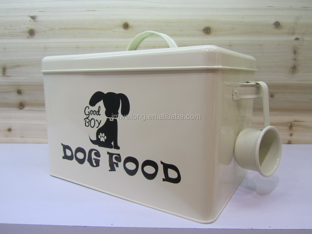 Metal Pet Food Container Galvanized Dog Food Storage Bin Household