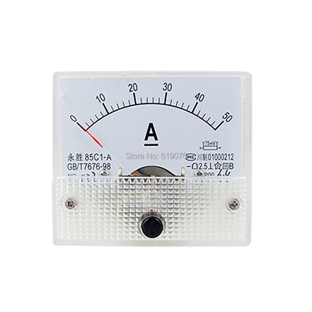 1 Stk 85C1-A Analog Stromanzeigegerät DC 50A Amperemeter Ampere Prüfgerät 