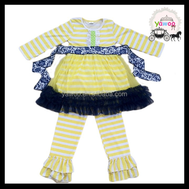 2016 yawooクリスマスデザイナー赤ちゃん着用ベルト子供布デザイン緑と赤新しい到着の服の子供服セット仕入れ・メーカー・工場