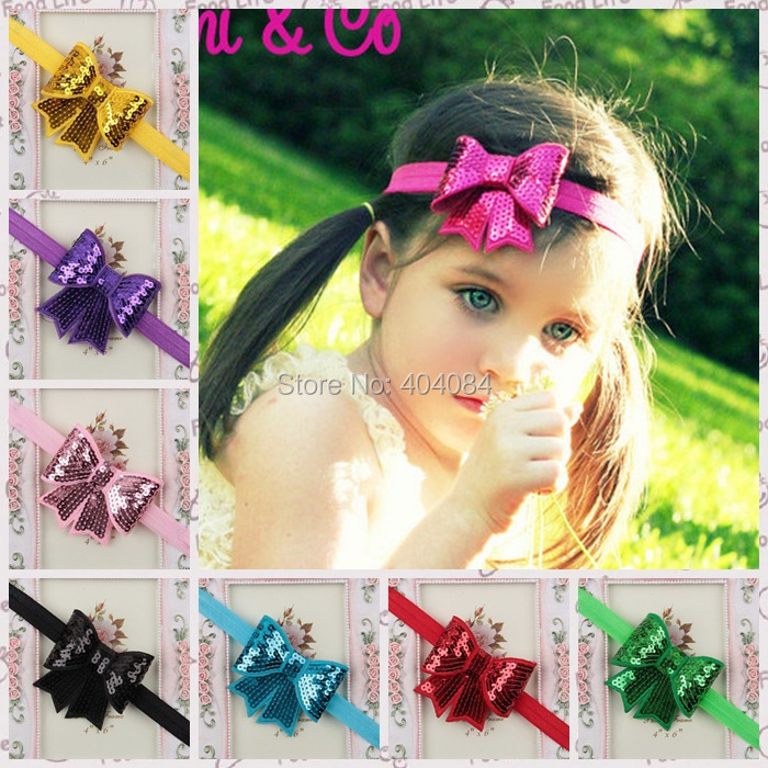 новый блеск блесток немного развеселить волос лук hairbands ребенка девушка новорожденных мягкой стрейч ободки 20pcs/lot drop Доставка новый блеск блесток немного развеселить волос лук hairbands ребенка девушка новорожденных мягкой стрейч ободки 20pcs/lot drop Доставка