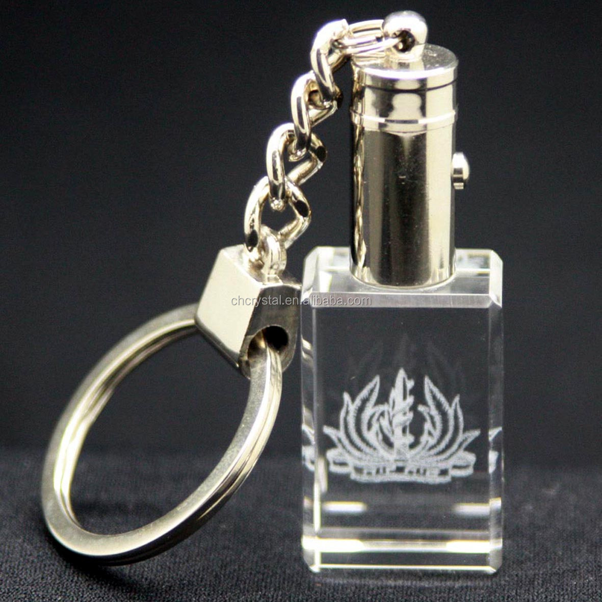Engraved Cube Crystal Keychains,3d Laser Crystal Photo Keychain Mh