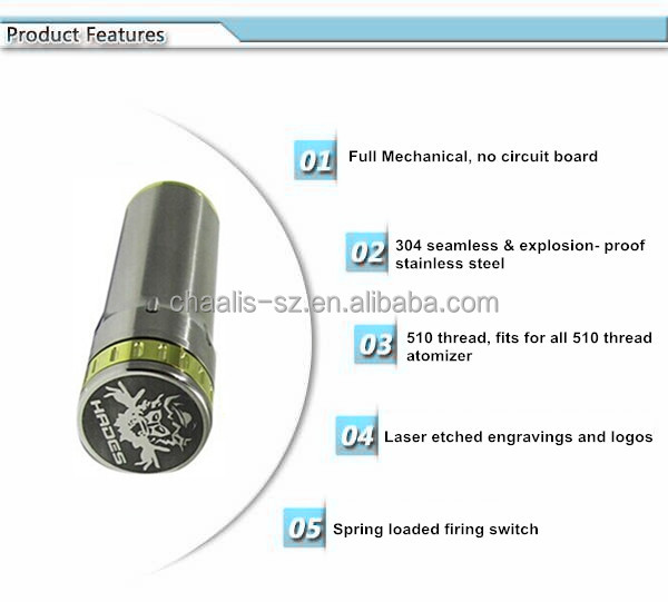 copper hades mechanical mod & 3d dripper atomizer hades mod