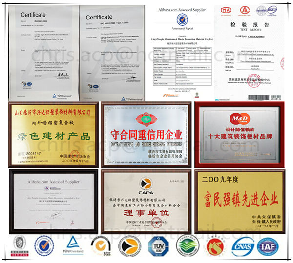 2014 good price ACM champagne silver aluminium composite