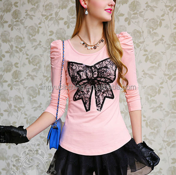 ファッションホット2014年の女の子の服、 女の子の長い袖のピンクの衣類の印刷、 カスタム少女の服の卸( lvt040013)問屋・仕入れ・卸・卸売り