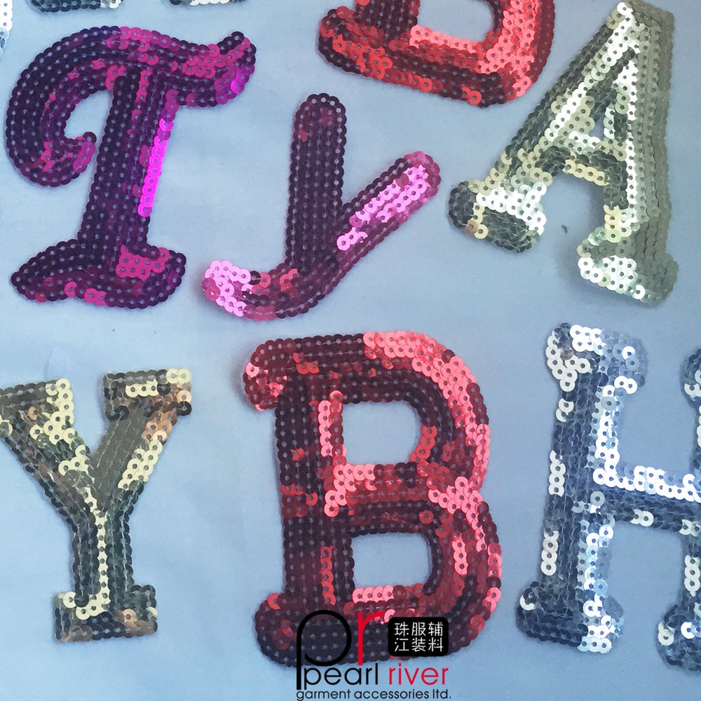 26 Letters Colorful Sequin Applique For Garment Buy 26 Letters Sequin