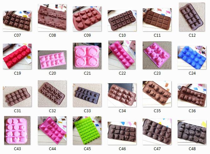 MFG Various shape silicone chocolate molds candy mould cake decorate push mold