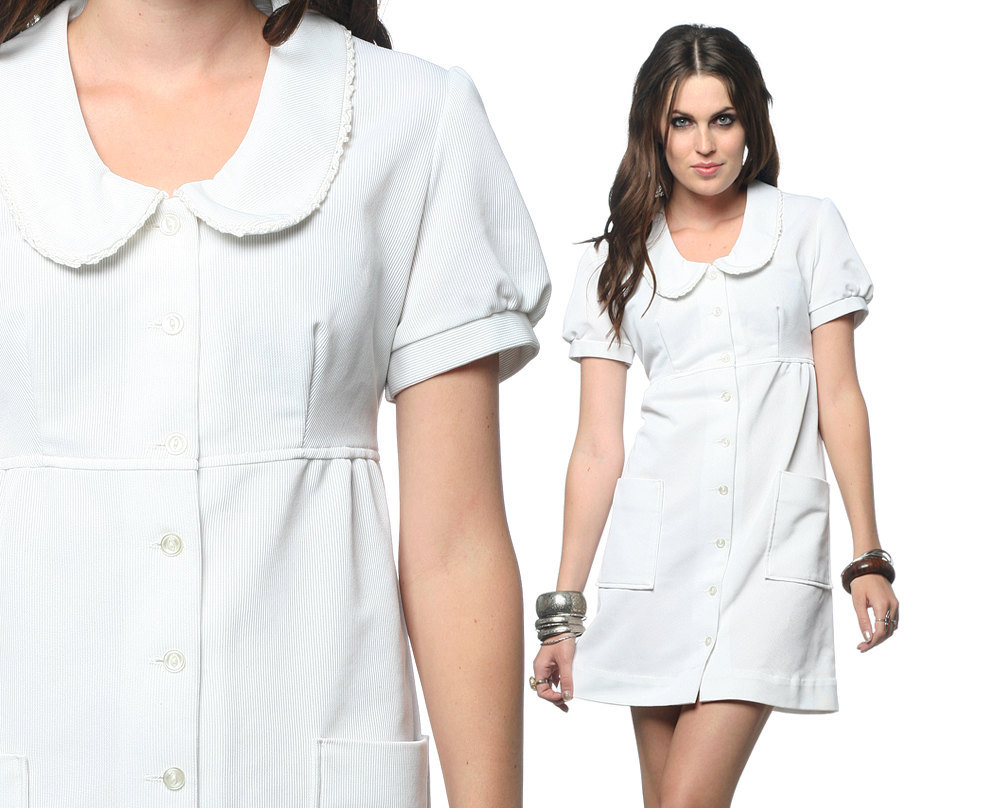White Nursing Uniform Dresses 74