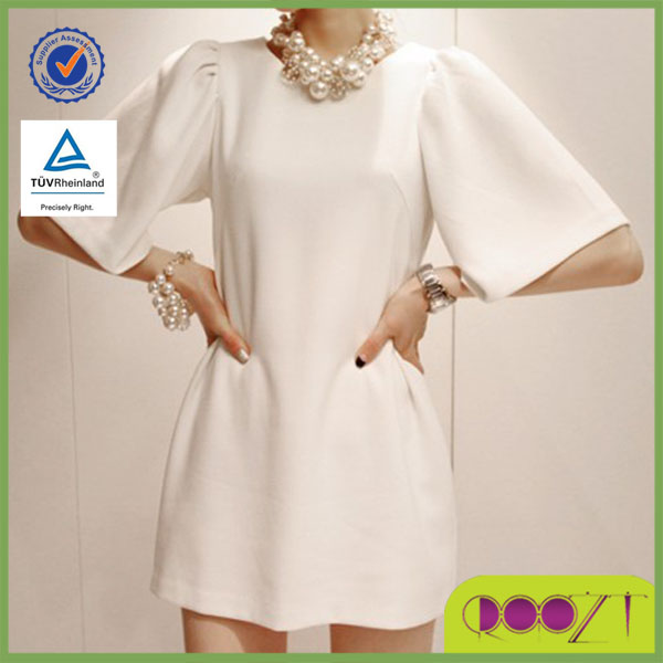 レディース短いショートドレス新しいセクシーなオフィス2014年サマードレスプラスサイズホワイトワーク女性スリムノベルティは韓国の着用問屋・仕入れ・卸・卸売り