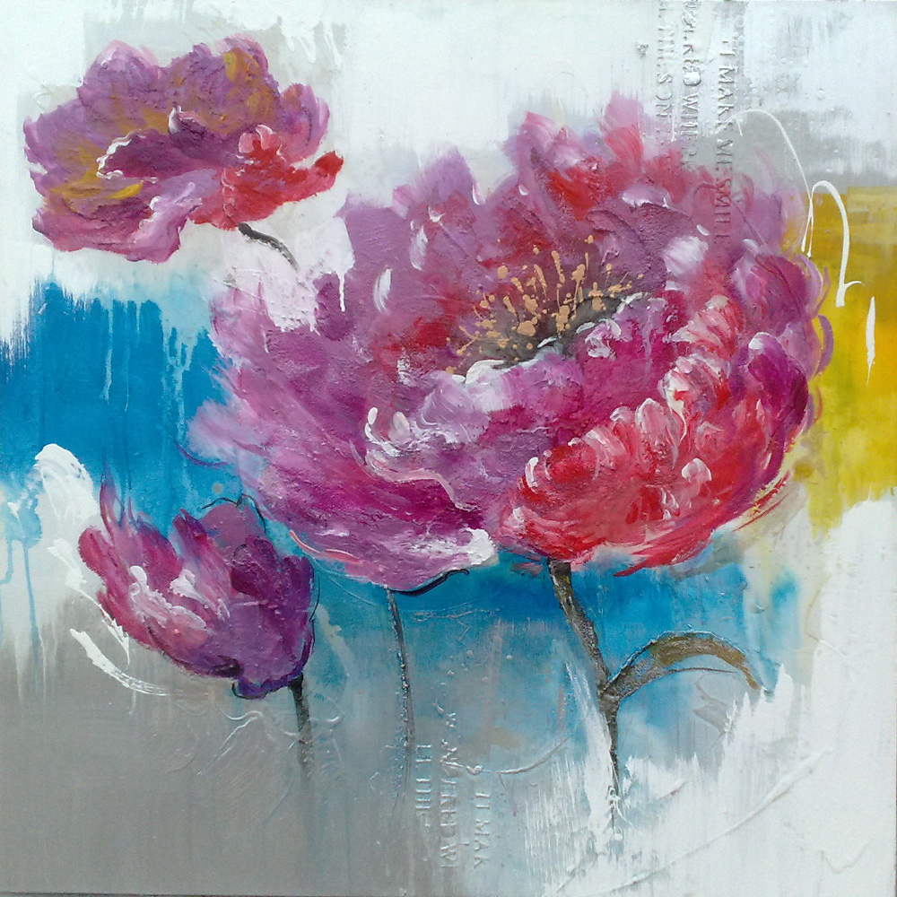 Grote bloem schilderijen, moderne canvas kunst bloem schilderij ...