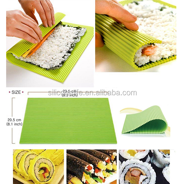 New Sushi Kimbap Roll Maker Non Toxic Silicone Sushi Rolling Mat