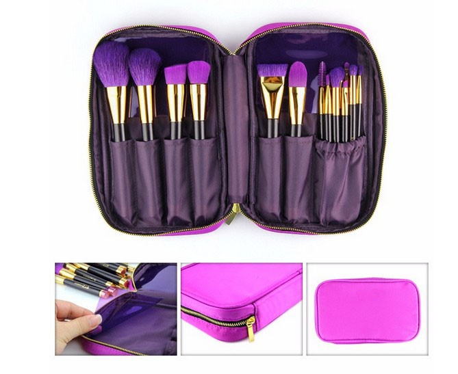 15ピース良い品質グリーン/ブラックウッドハンドルメイクアップ化粧品ブラシセットブラシ用makup 問屋・仕入れ・卸・卸売り